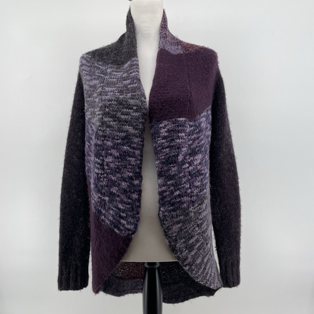 Fenn Wright Manson Alpaca Wool Cardigan Sweater Purple Women's Medium Boho Artsy